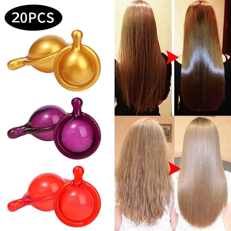 Capsule de vitamine pour cheveux, huile de kératine, restauration rapide, doux, lisse, brillant, soins capillaires, nourrit, réparation des cheveux endommagés, produit de traitement de séparation