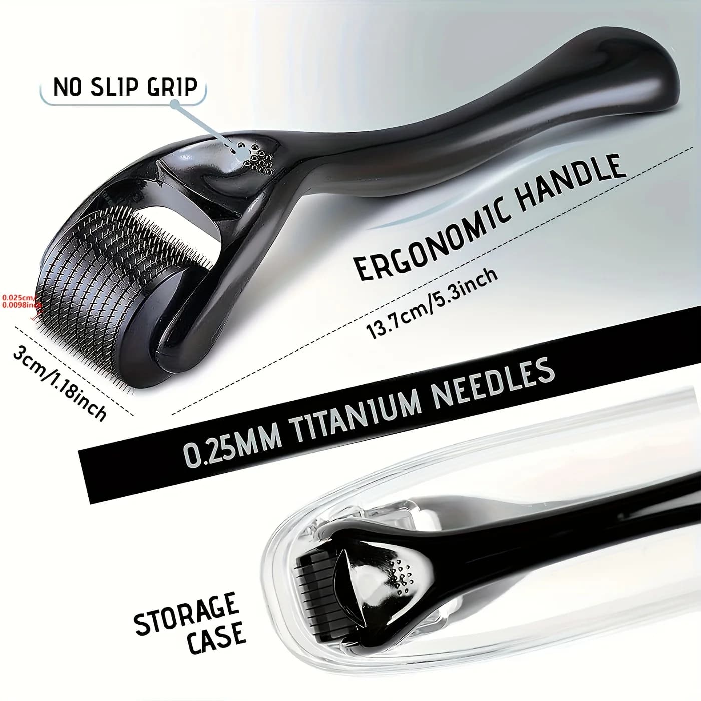 Rouleau Derma pour cheveux et barbe, 0.2/0.25/0.3mm, pour cultiver la peau du visage, 540 micro-aiguilles, Instrument de beauté cosmétique pour femmes et hommes
