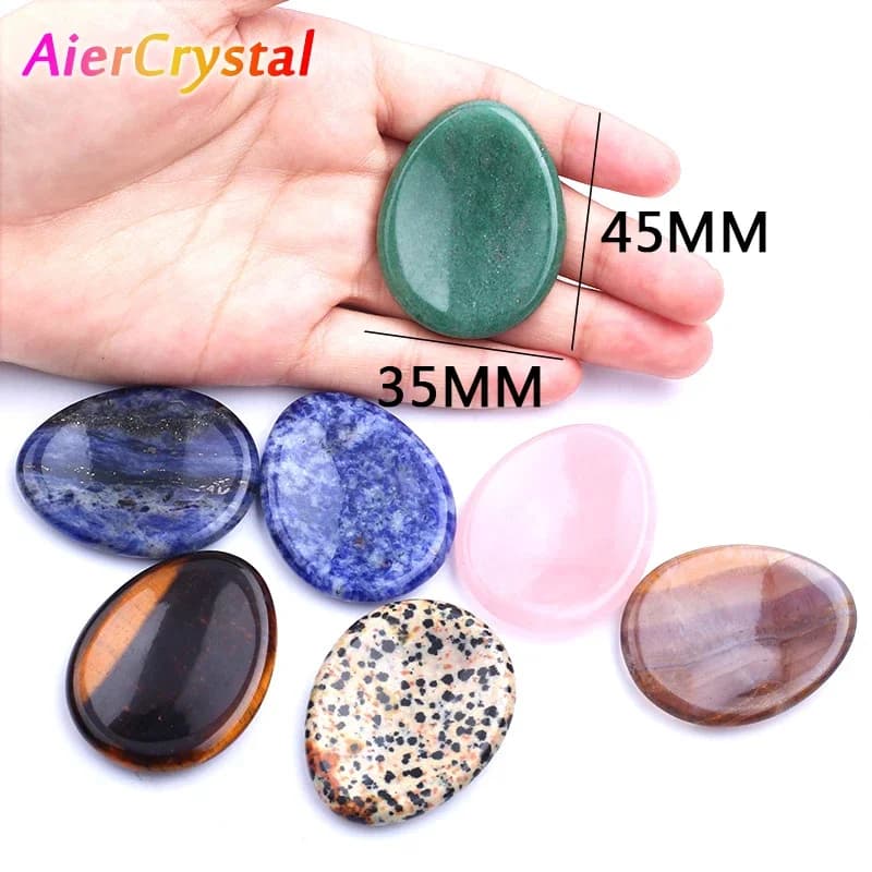 Pierres de Massage du pouce, belles sept chakras, cristal de guérison, succès, santé, richesse, Reiki, énergie domestique, pierres précieuses pour oublier les pierres de préoccupation