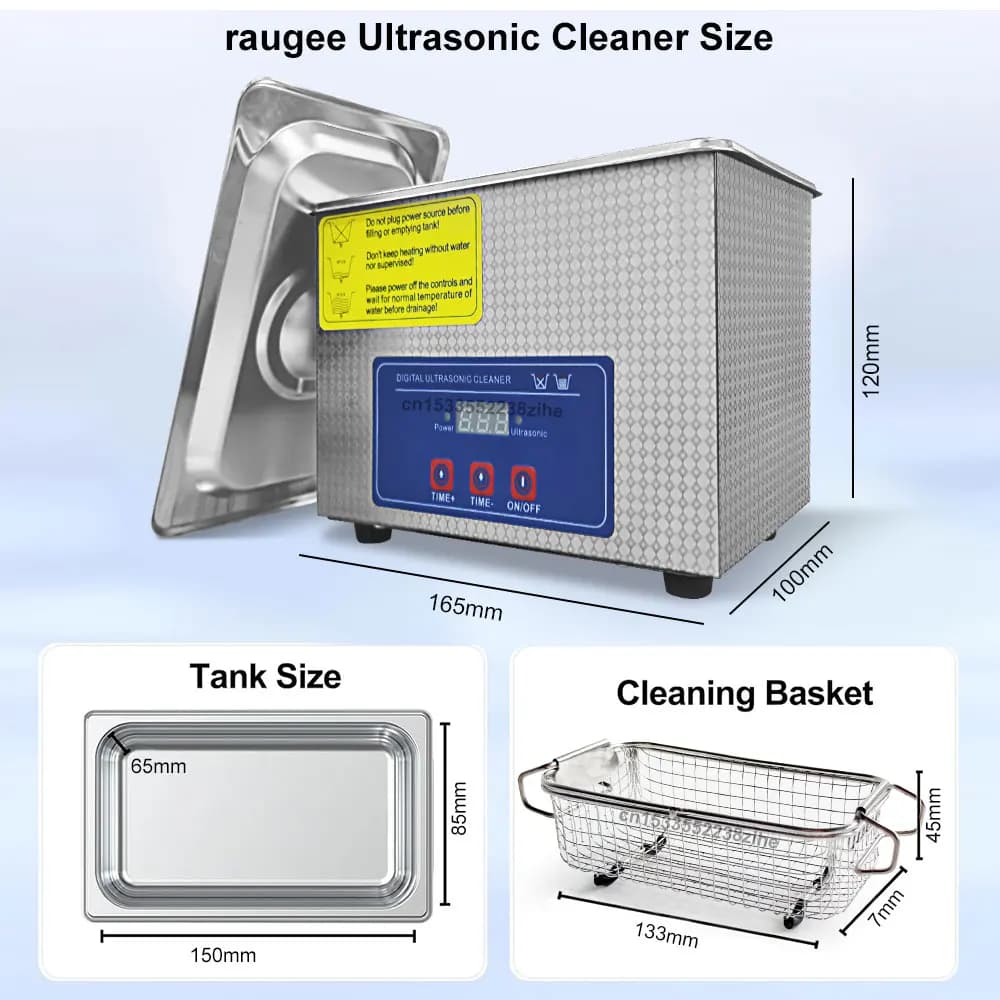Nettoyeur à ultrasons 40KHZ, bain de lavage à vibrations haute fréquence pour bijoux, montres, lunettes de prothèse dentaire, nettoyeur à ultrasons
