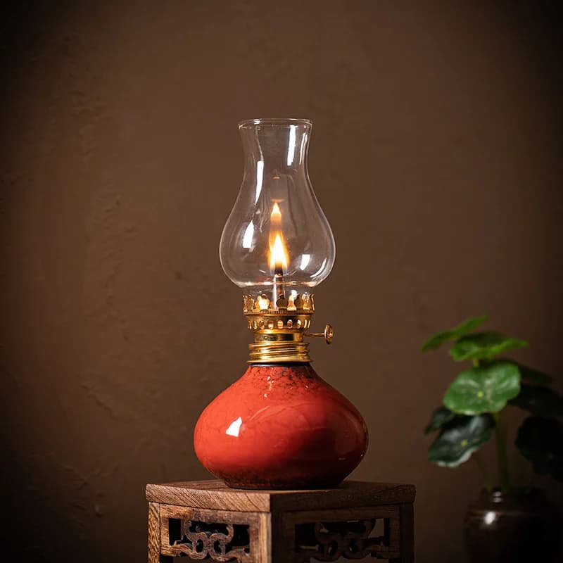 Lampe traditionnelle à huile de beurre en céramique-brûleur d'encens aromatique et veilleuse ambiante pour la décoration Zen de la maison