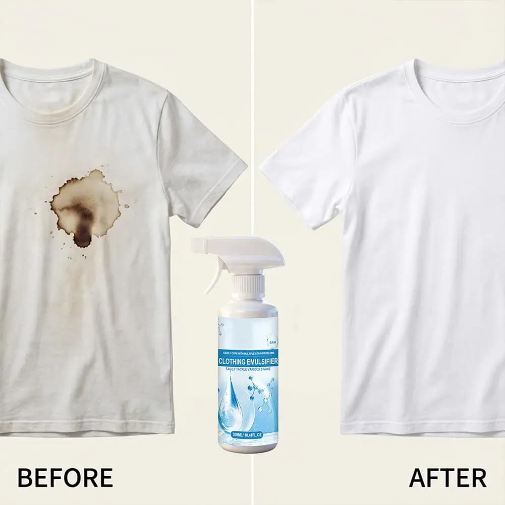 Spray émulsifiant pour vêtements 300 ml, détachant pour tous les tissus | Nettoyant puissant pour les taches tenaces et les graisses pour la lessive à domicile et l'usage quotidien