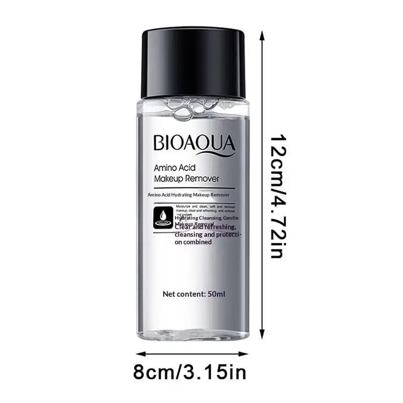 Démaquillant Bioaqua 50ML – Liquide Nettoyant Visage Facile à Utiliser, Doux pour les Lèvres et les Yeux, Soin de la Peau, Format Voyage, Rafraîchissant pour le Visage