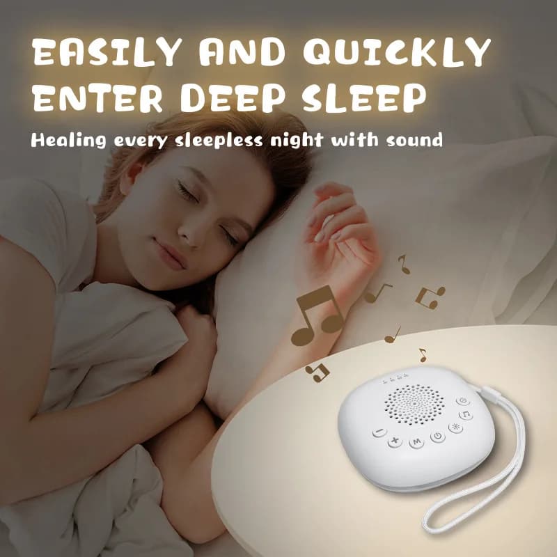 Machine à bruit blanc Portable, aide au sommeil avec lumière respiratoire LED et 20 Types de musique légère, dispositif de méditation pour la Relaxation