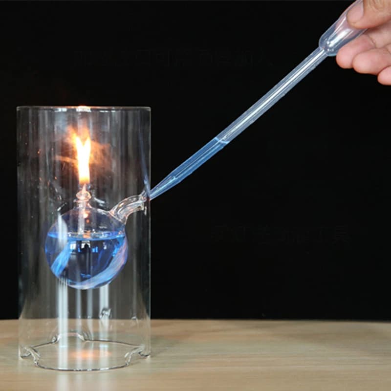 Lampe à huile cheminée verre clair brûleur à huile coupe-vent résistant à la chaleur abat-jour Portable bougeoir pour Bar salle à manger pas de carburant