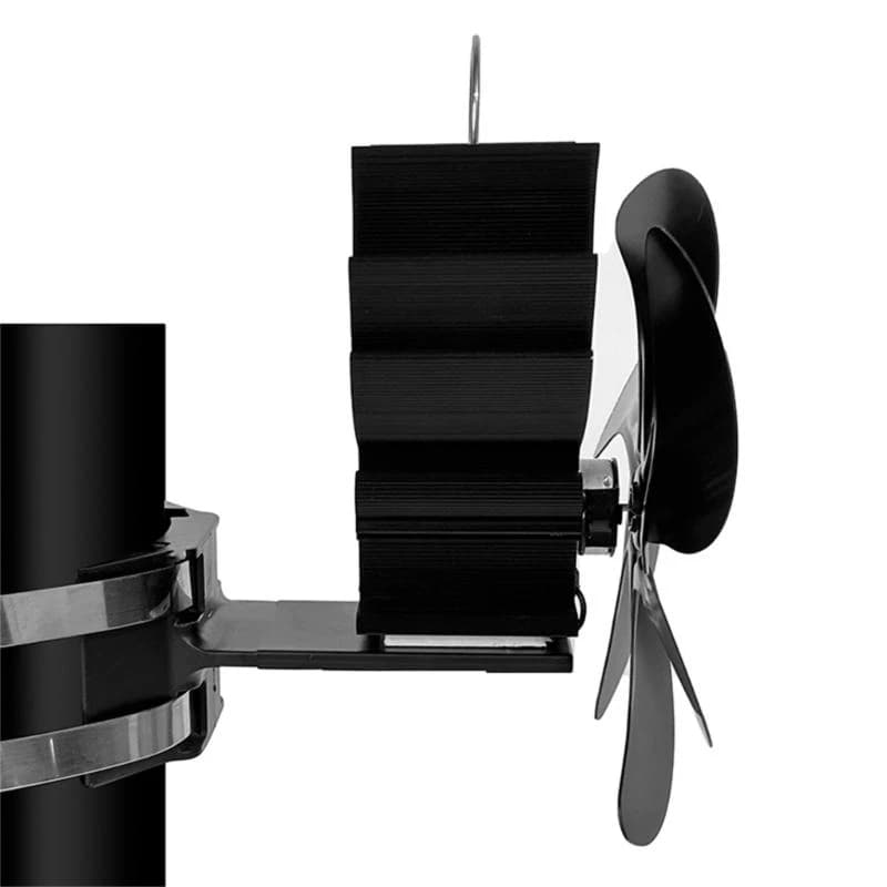 Ventilateur poêle alimenté par chaleur 5asd, Circulation d'air puissante pour chauffage confortable, 6 lames