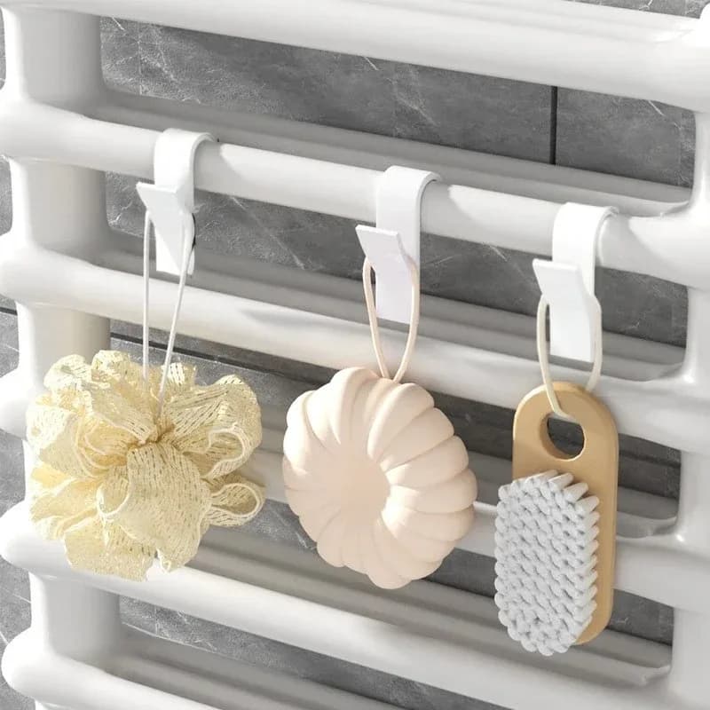 Salle de bain douche porte-serviettes cintre chauffé radiateur Rail crochets Clips supports de rangement vêtements