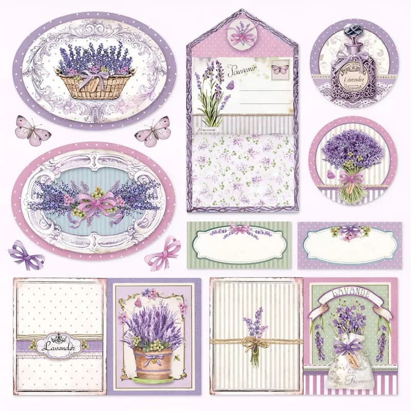 Autocollants lavande provençale, artisanat et Scrapbooking, autocollants décoratifs pour livre de jouets pour enfants, papeterie de bricolage