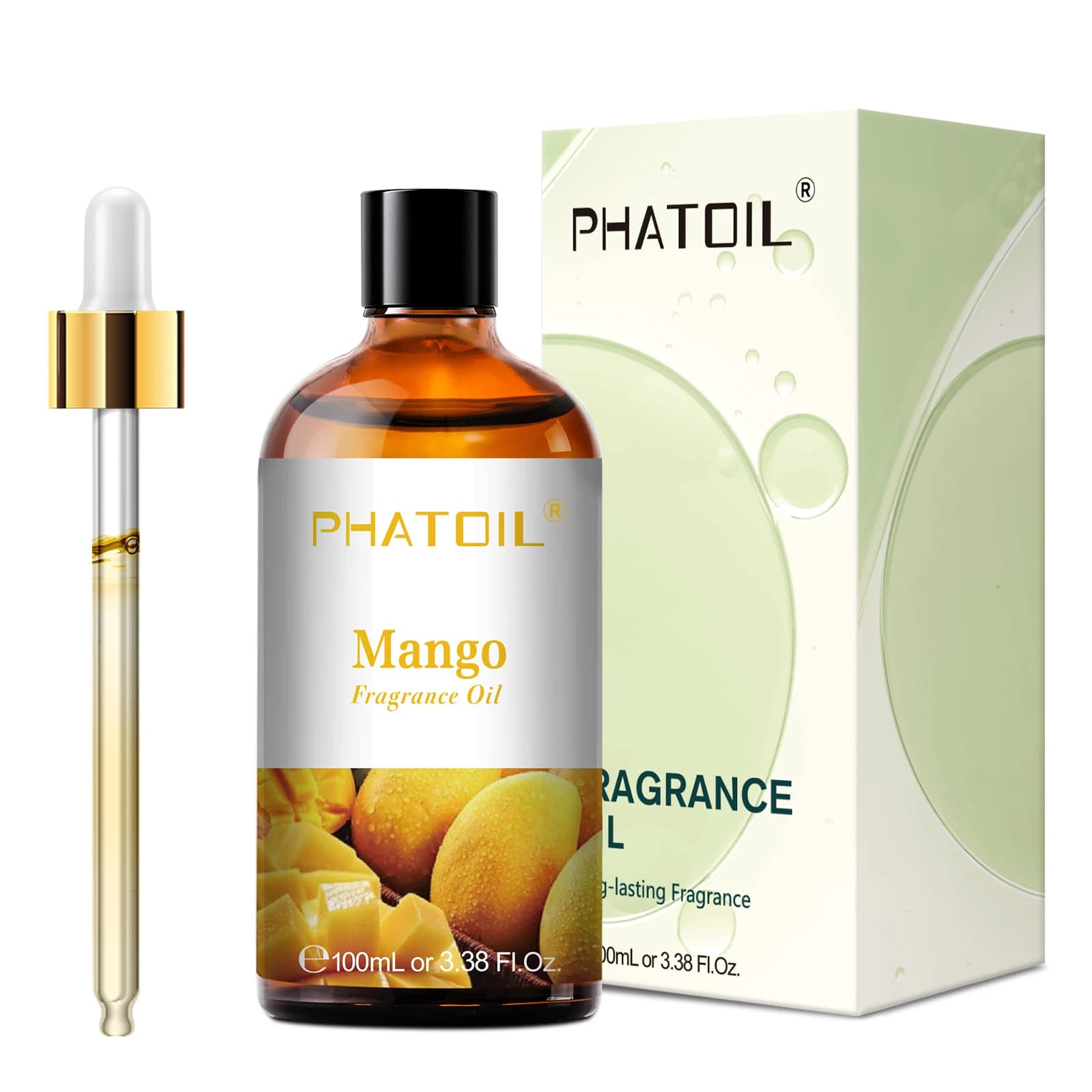 PHATOIL 100ml huile parfumée aux fruits avec compte-gouttes-noix de coco et vanille mangue pastèque fraise huiles d'aromathérapie pour diffuseur