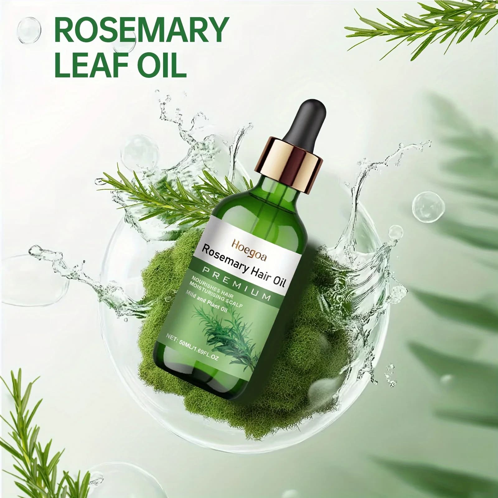 Huile capillaire à la rosemaine 50 ml, contient de la graisse de batana et de la graisse de ricin, nourrissante, hydratante, lissante, anti-chute de cheveux, repousse rapide, cheveux épais