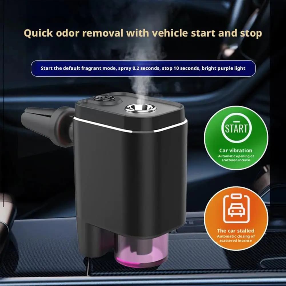 Humidificateur d'air automatique universel, désodorisant à brume, diffuseur d'aromathérapie pour voiture intelligente avec trois intérieurs de voiture réglables