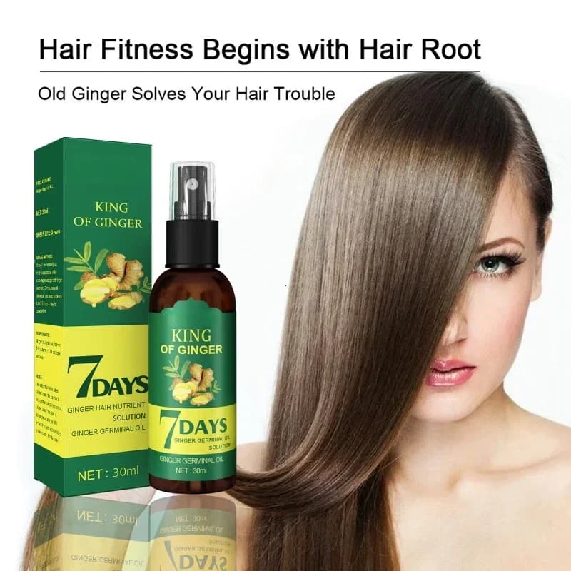 Spray de croissance des cheveux au gingembre, Massage des cheveux, cuir chevelu, renforcement des cheveux denses, prévention de la perte de cheveux, réparation, liquide nourrissant