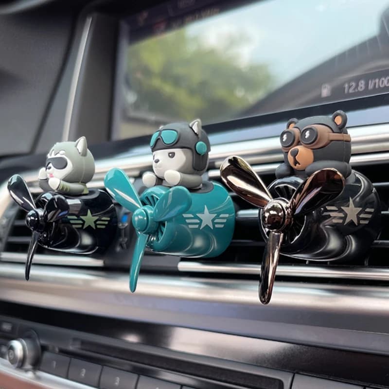 2/17 recharge avion rotatif désodorisant de voiture pilote évent clip intérieur accessoires décoration ornement parfum diffuseur de parfum