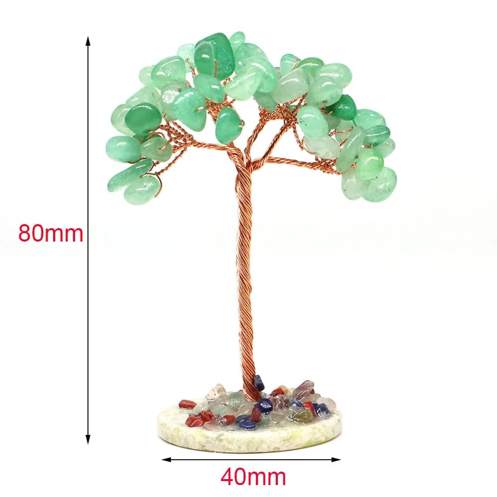Arbre d'argent cristal naturel pierre de guérison Base Reiki Quartz pierres précieuses fil de cuivre enveloppé plante artisanat Feng Shui décor à la maison cadeaux