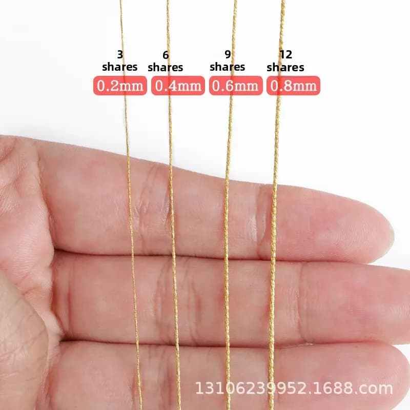 Grand rouleau de fil d'or 369 brins, corde de tissage faite à la main, collier, Bracelet, pompon, matériel d'accessoires de bijoux