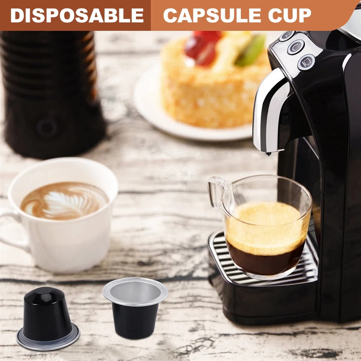 Capsules de café de poulet illables quotidiennes, tasse d'emballage, 73 fournitures pour un café ou un expresso noir, 50 ensembles