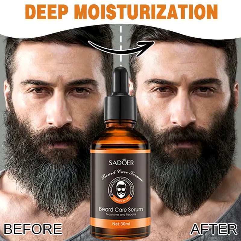 Kit de soin et de beauté pour barbe SADOER pour hommes, hydratation intense, riche en nutriments, essence capillaire intensive, lisse et stylée