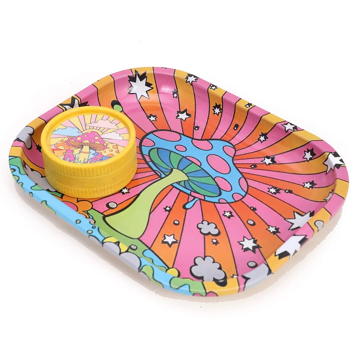 Plateau roulant en métal 18x14cm, ensemble de fumer, plateau roulant et broyeur Double couche, Kit de fumeur dégradable, broyeur, accessoires de fumée