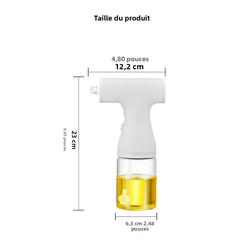 Bouteille pulvérisateur d'huile électrique – Outil de contrôle d'huile double mode pour une cuisine saine, qualité alimentaire, facile à nettoyer, idéal pour frire et grillades