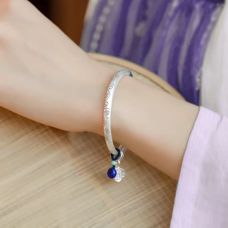 Bracelets de nuages de bon augure en argent pur 999 massif de haute qualité pour femmes, cadeau d'amoureux des mères, bijoux à la mode, tissage de corde fait à la main
