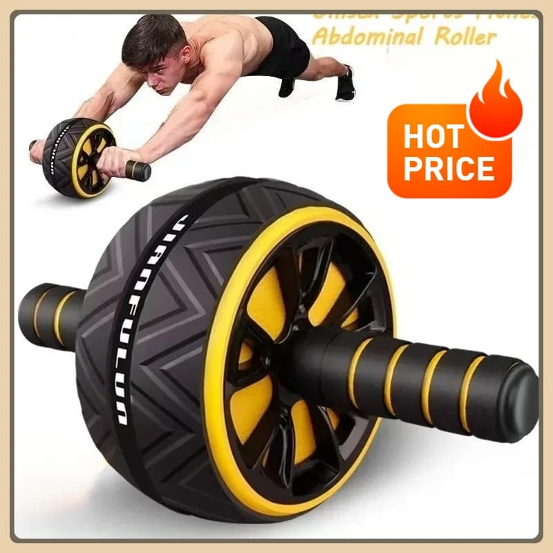Rouleaux abdominaux silencieux à double roue pour l'entraînement du tronc, équipement de fitness avec base antidérapante pour hommes et femmes, entraînement à domicile