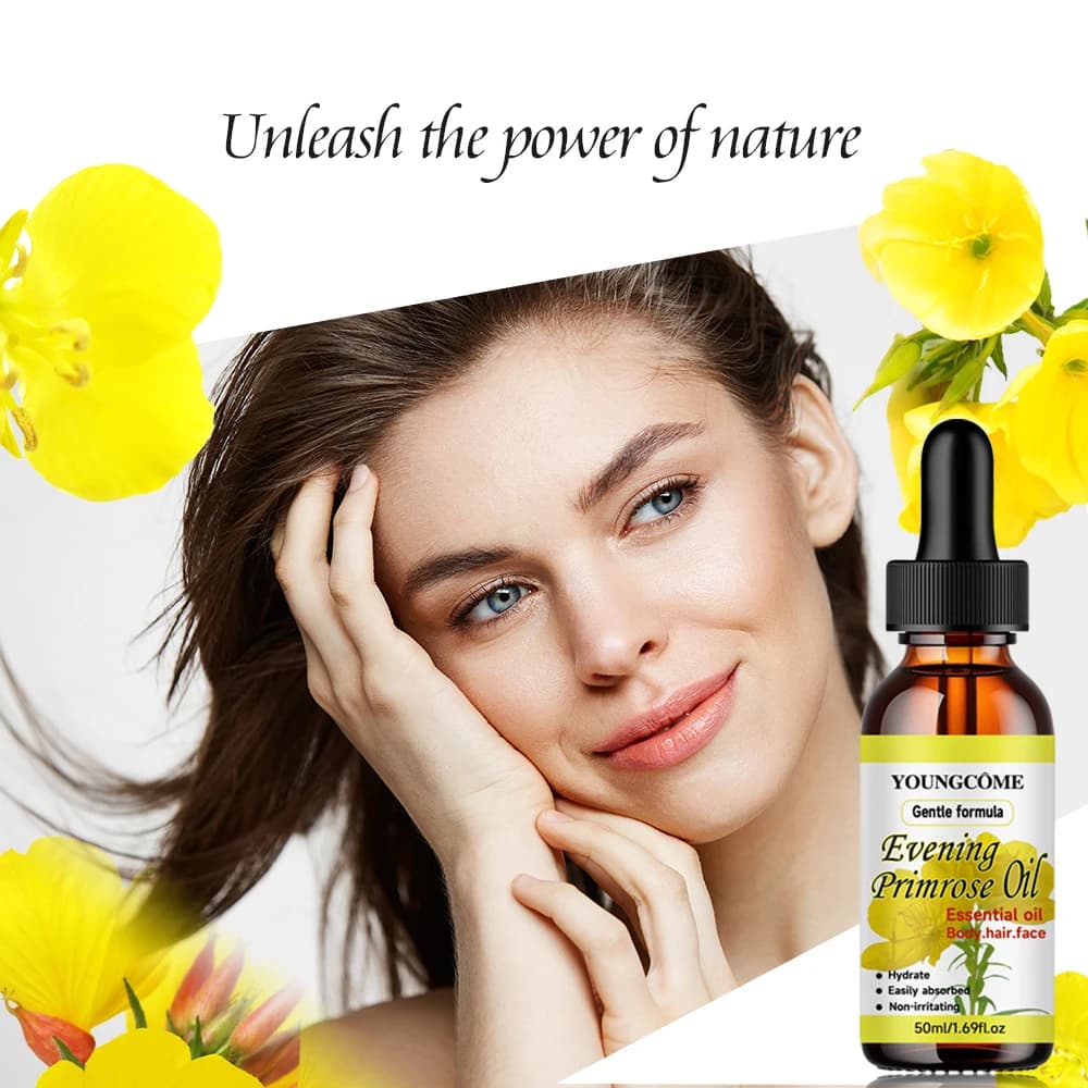 Huile Essentielle Naturelle d'Onagre, Répare les Cheveux Abîmés, Améliore la Qualité des Cheveux, Huile de Soin Hydratante, Soin Hydratant en Profondeur