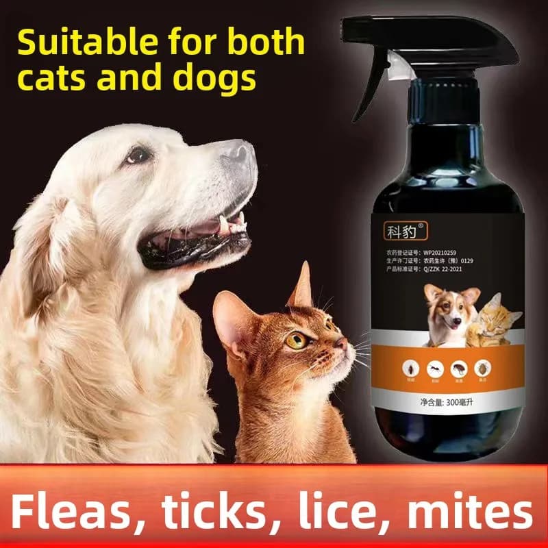 Médicament anti-puces pour chiens et chats, élimination des puces, spray répulsif externe contre les insectes pour animaux de compagnie, spray répulsif contre les insectes pour éliminer les poux et le