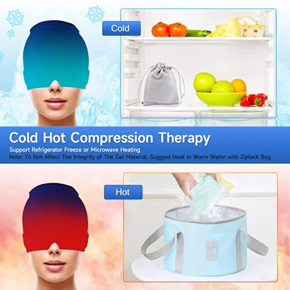 Bandeau de soulagement de la migraine en gel, couche unique, extensible, pour le froid et le chaud, pour soulager la douleur