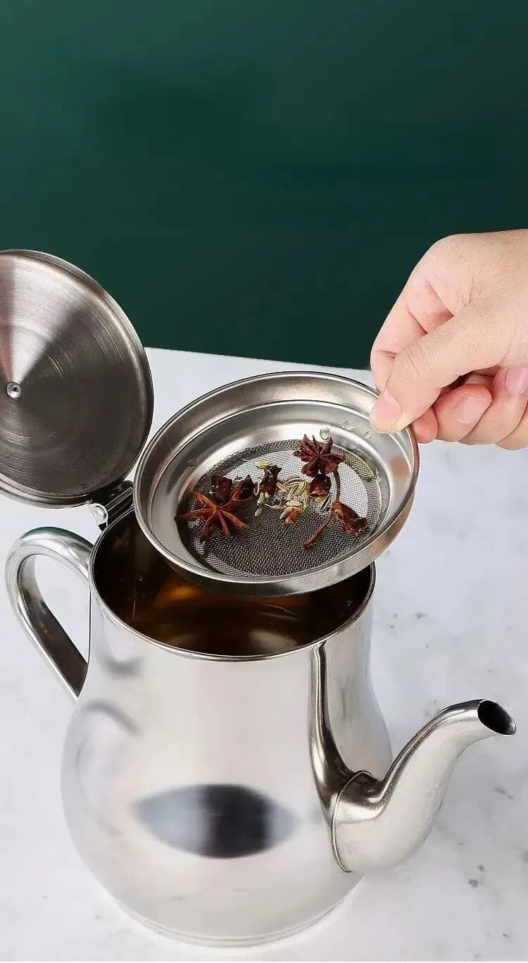 1Pc Ménage Pot D'huile En Acier Inoxydable avec Filtre