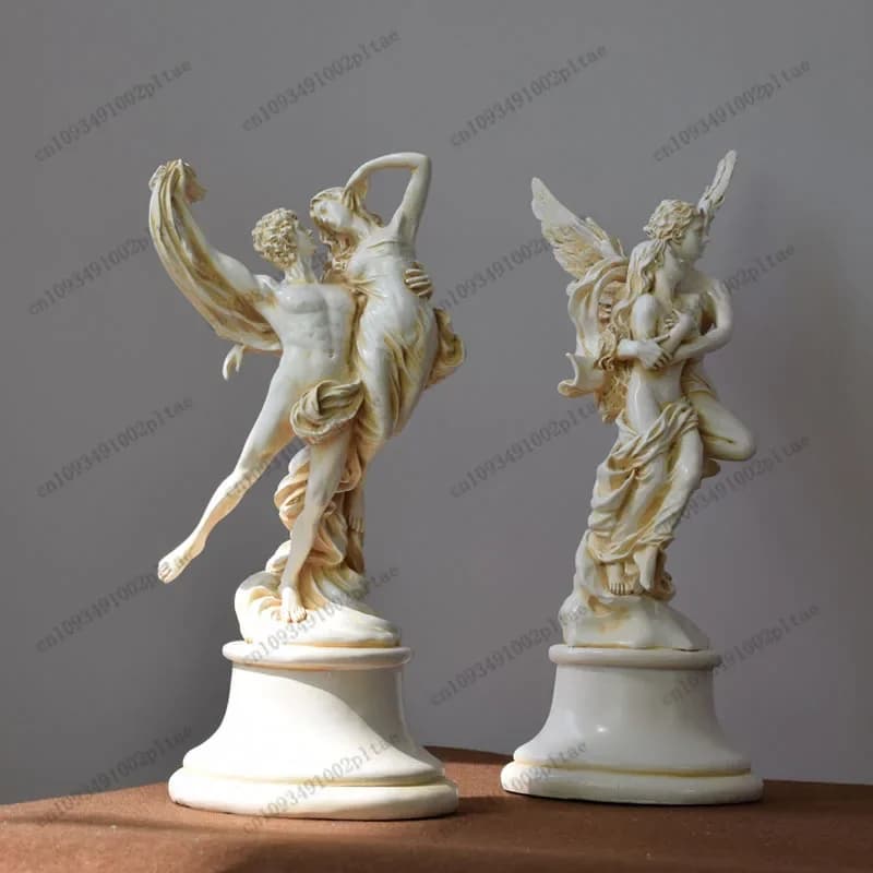 Statue Eros de la mythologie grecque, ailes d'ange, figurine créative en résine, Sculpture de Couple, décoration de Table de salon, ornement