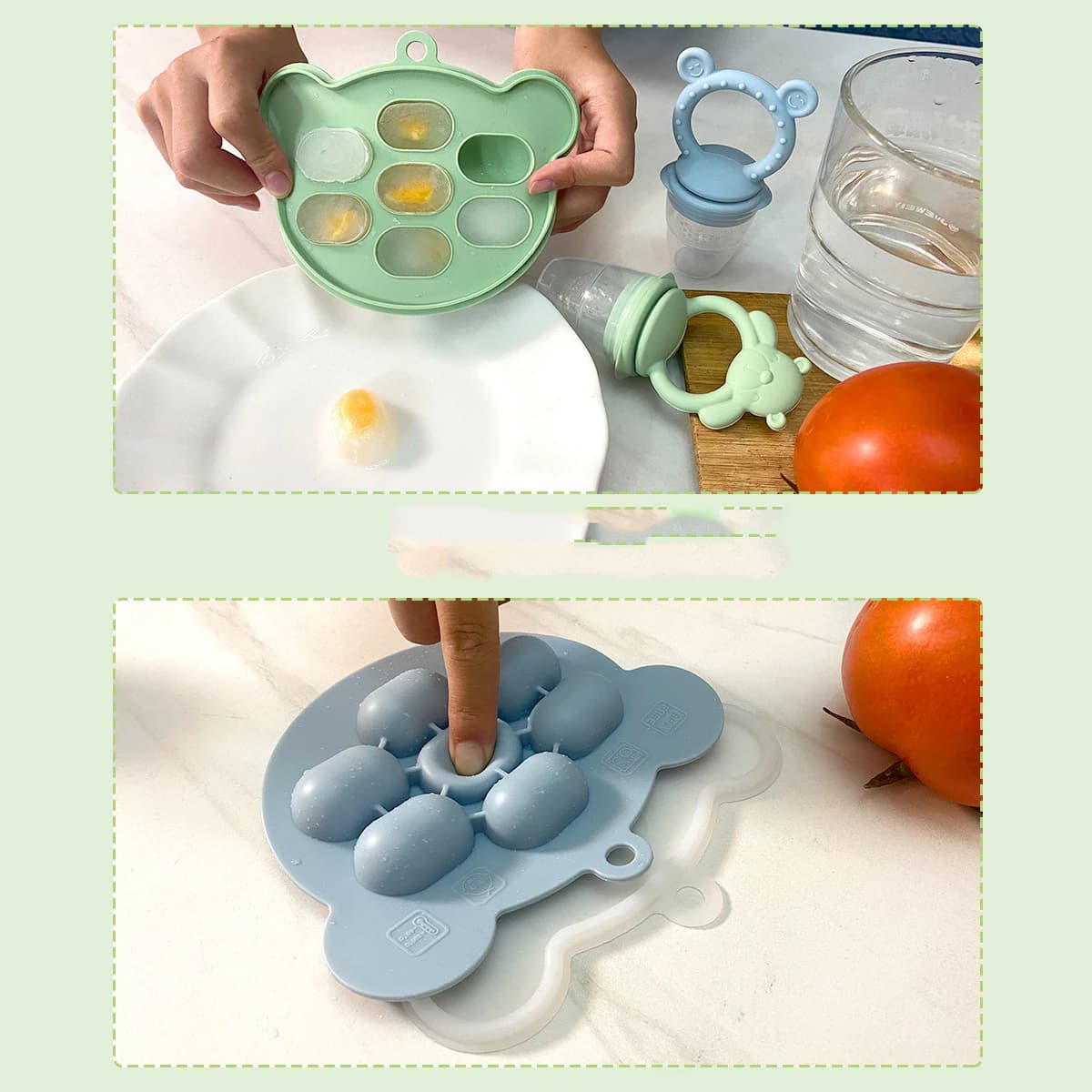 Ensemble d'alimentation à fruits Koala pour bébé, complément alimentaire, sans BPA, en Silicone, plateau de congélation, vaisselle, mangeoire pour aliments frais