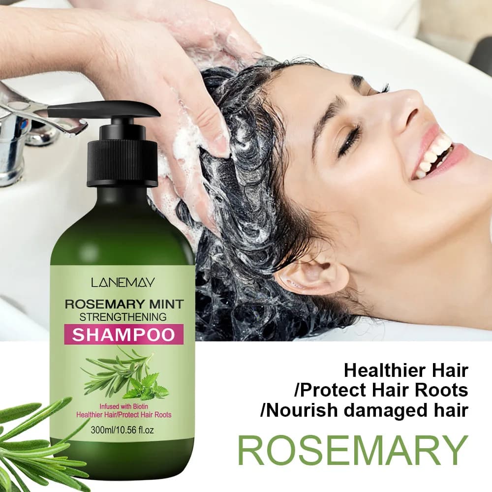 Shampoing nourrissant nettoie et aide à renforcer les cheveux fragiles et cassants Shampooing à la menthe au romarin, prévient la chute des cheveux Nourrissant les cheveux
