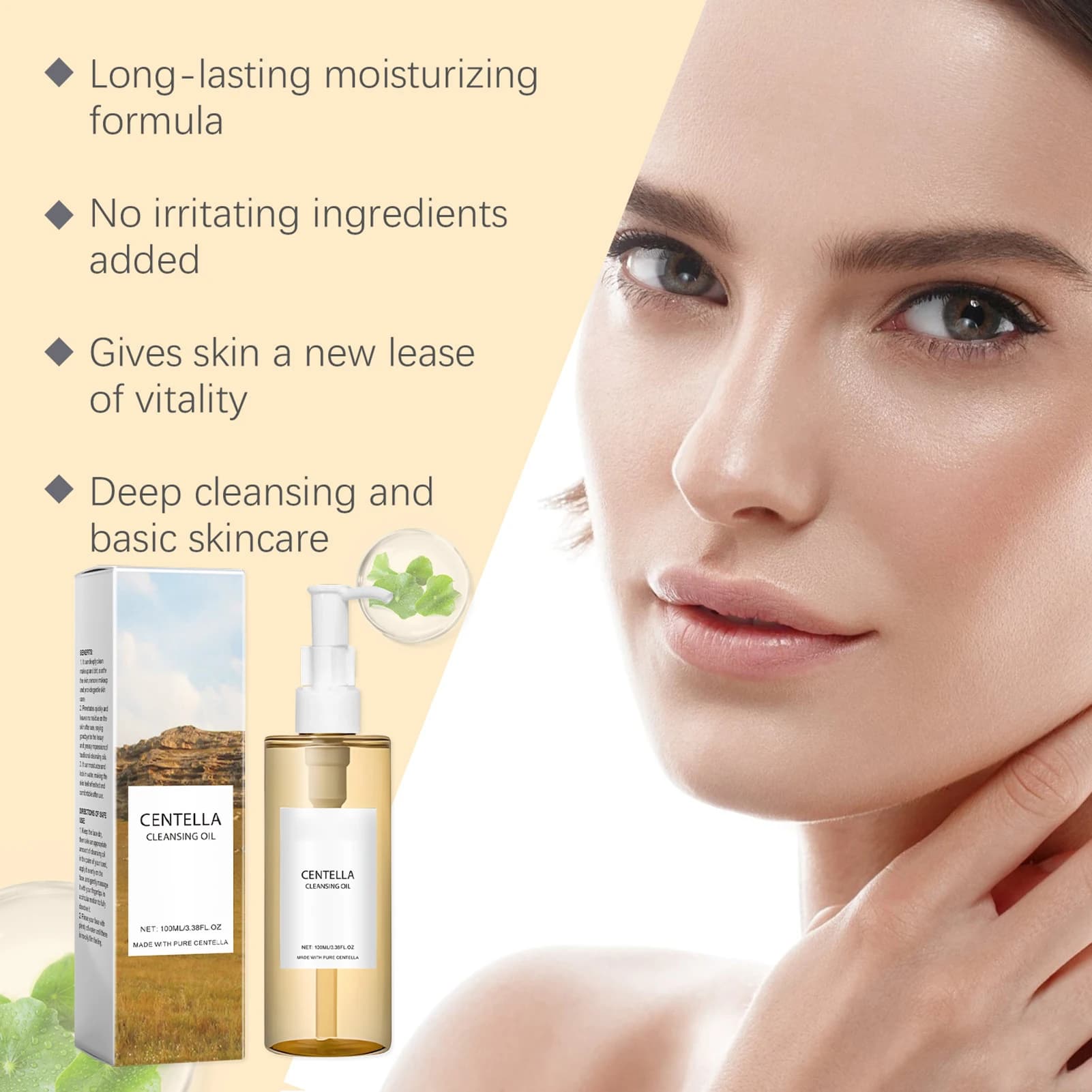 Huile nettoyante légère EELHOE Centellas 100ml, nettoyant doux pour le visage