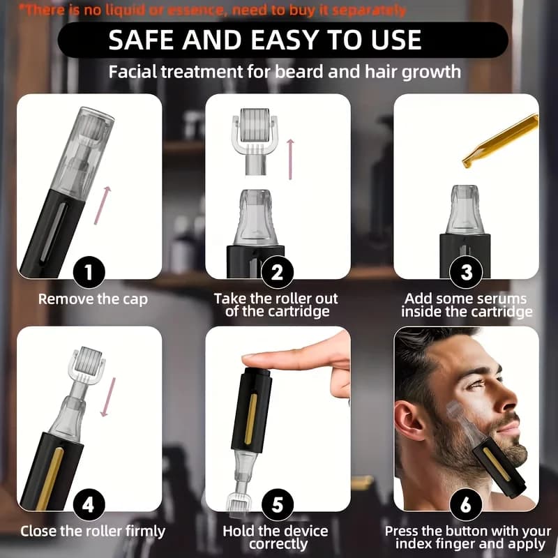 Rouleau dermique en titane à 105 aiguilles, 0,25 mm, rouleau hydratant, rehausseur de lèvres, adapté aux lèvres, au visage, aux cheveux, à un usage domestique, outil de beauté