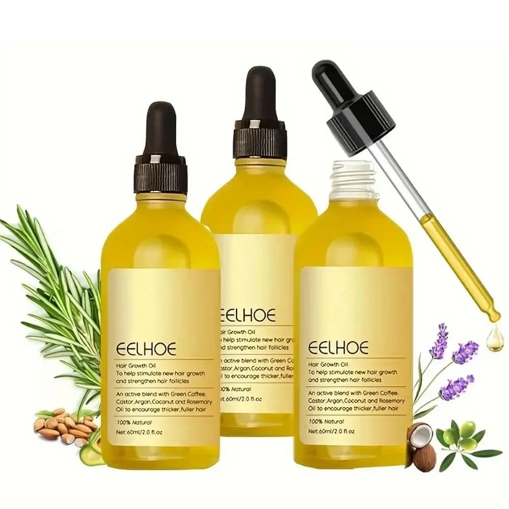 1/2/3 pièces huile naturelle de croissance des cheveux romarin Anti perte de cheveux repousse réparation hydratante Anti calvitie huile de sérum de croissance rapide des cheveux