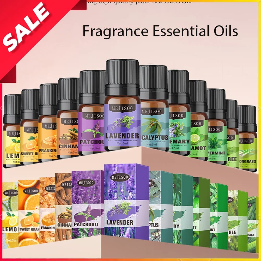Huiles essentielles naturelles, romarin, arbre à thé, citron, lavande, citronnelle, Eucalyptus, menthe poivrée, huile parfumée d'orange douce, 5ml