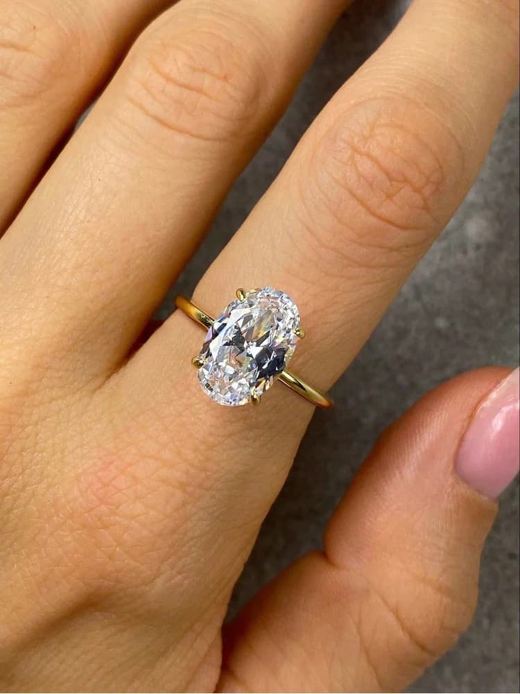 Bague en argent Sterling 925 en Zircon 1-8CT, magnifique bague ovale brillante en pierre pour femmes, fiançailles, mariage, luxe, bijoux fins de haute qualité