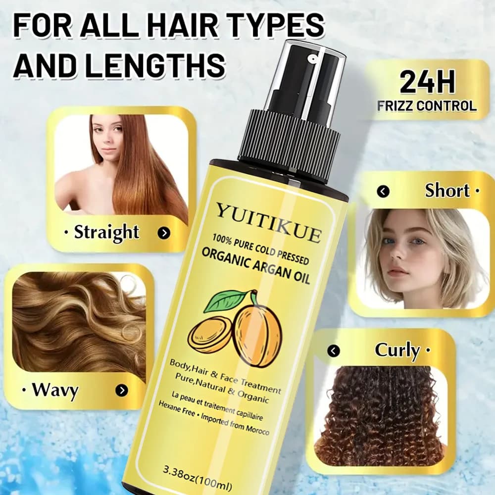 Huile d'Argan Biologique Pressée à Froid 100% Pure YUITIKUE | Pour le corps