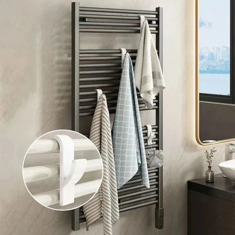 Salle de bain douche porte-serviettes cintre chauffé radiateur Rail crochets Clips supports de rangement vêtements