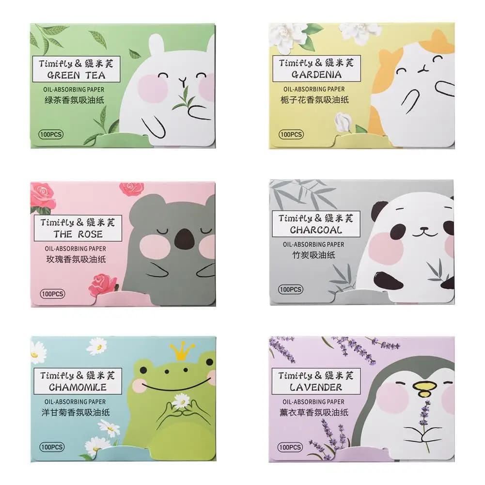 100 pièces nouveau papier buvard d'huile pour le visage lingettes portables