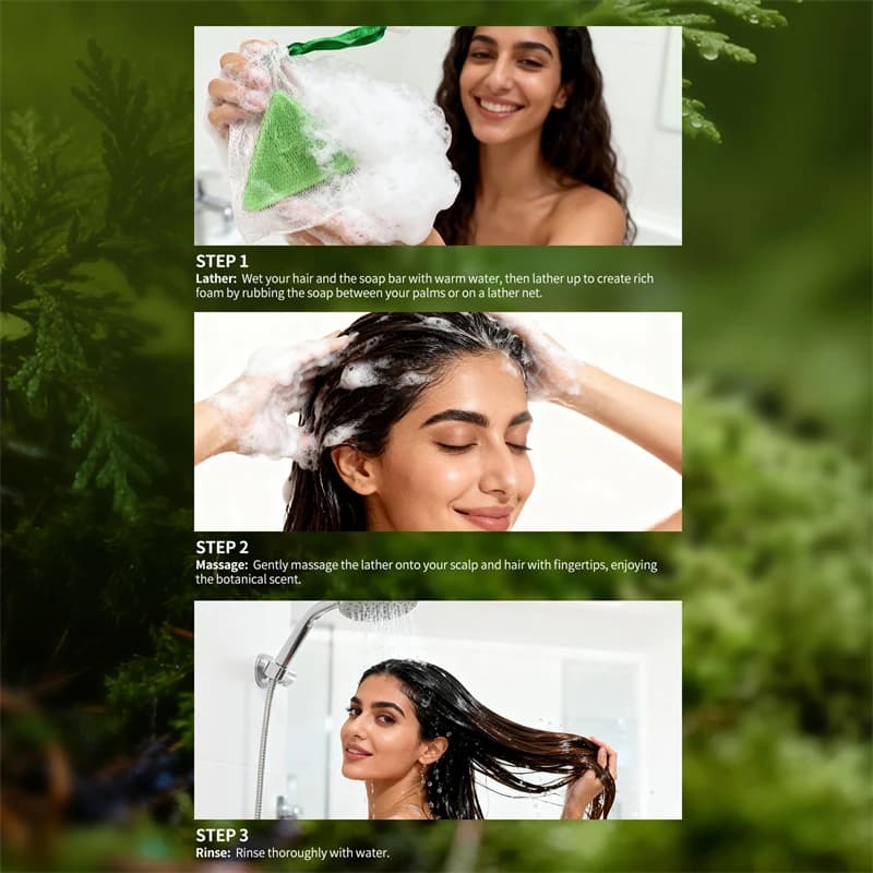 120g Usman herbe & Platycladus shampooing savon renforcer la croissance des racines des cheveux shampooing barre naturel à base de plantes traitement de perte de cheveux soins capillaires