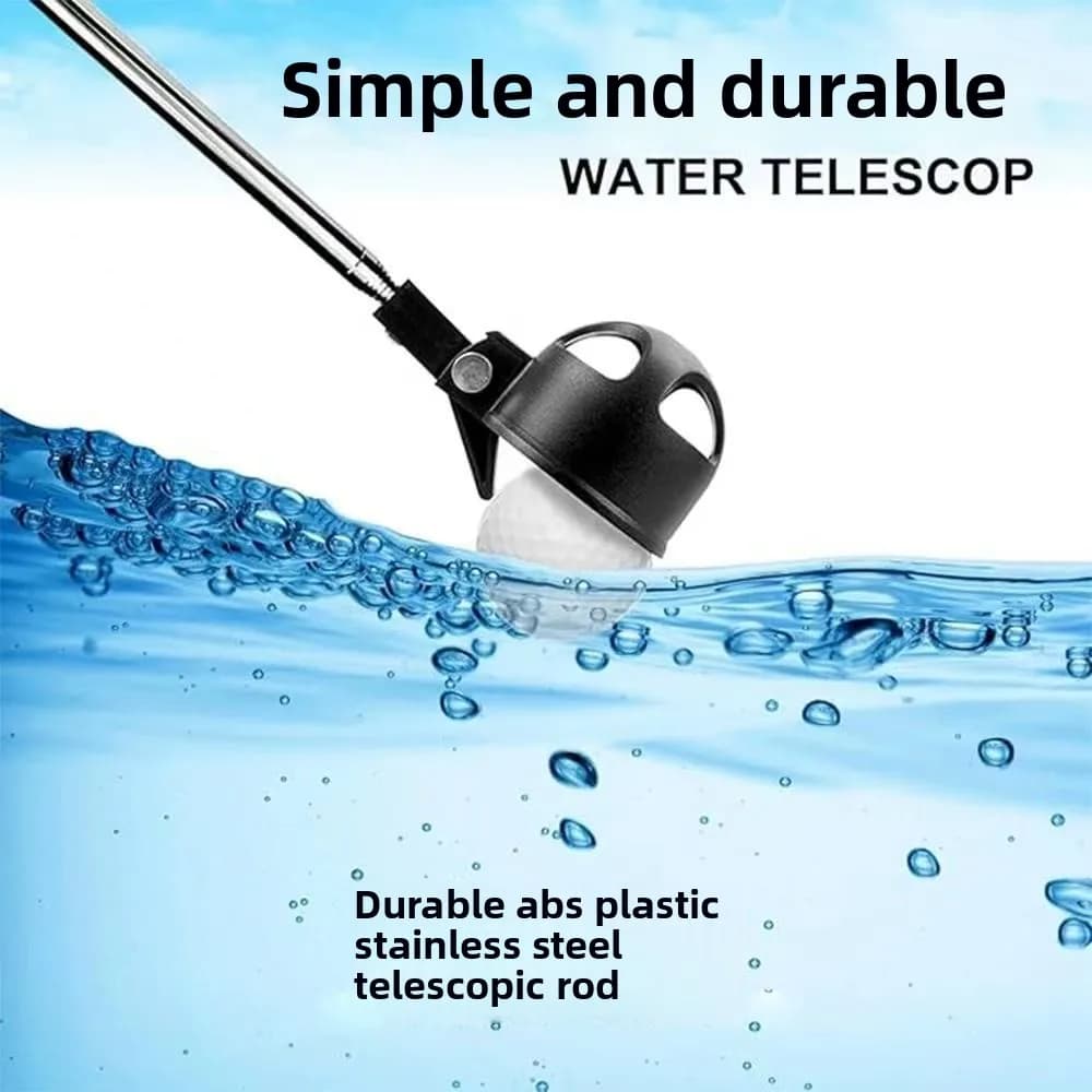 Ramasseur de balle de golf rétractable, outil de ramassage de balle de golf portable en acier inoxydable avec cuillère à verrouillage automatique, eau