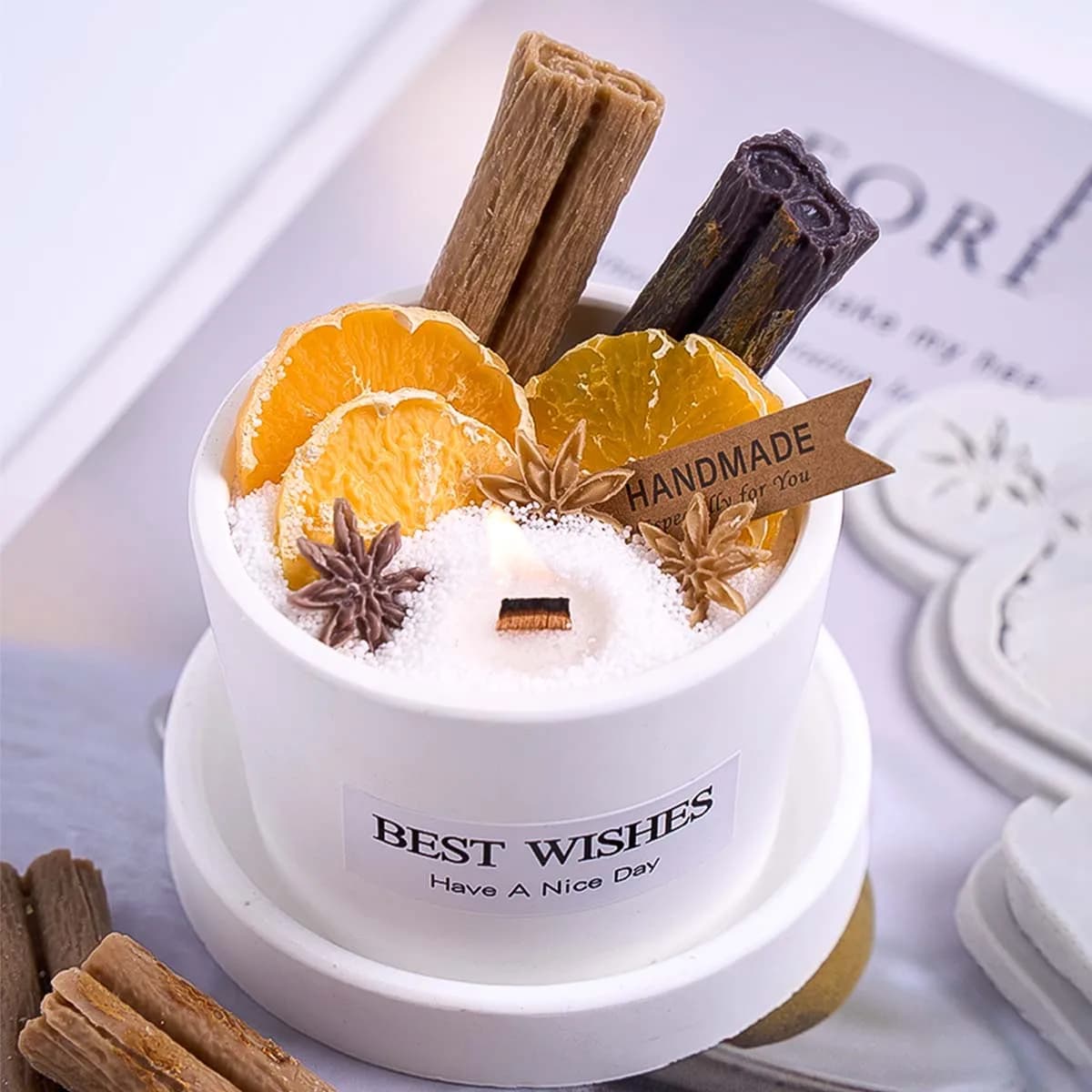 3D citron cannelle étoile anis noix noël Silicone moule cire bricolage Cupcake bonbons cuisson moules chocolat Fondant gâteau décor outil