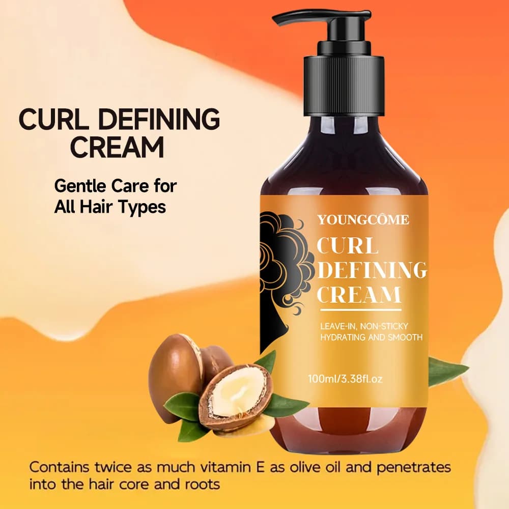 CRÈME DÉFINING CURL à l'huile d'argan pour cheveux ondulés et bouclés