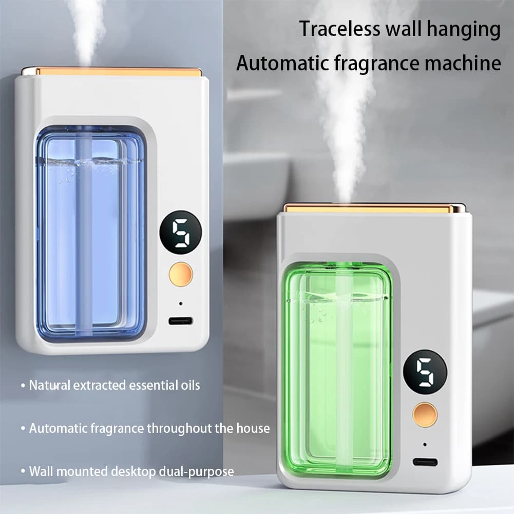 Diffuseur d'aromathérapie sans fil, mural, portable, diffuseur de parfum automatique pour le contrôle des odeurs dans la salle de bain