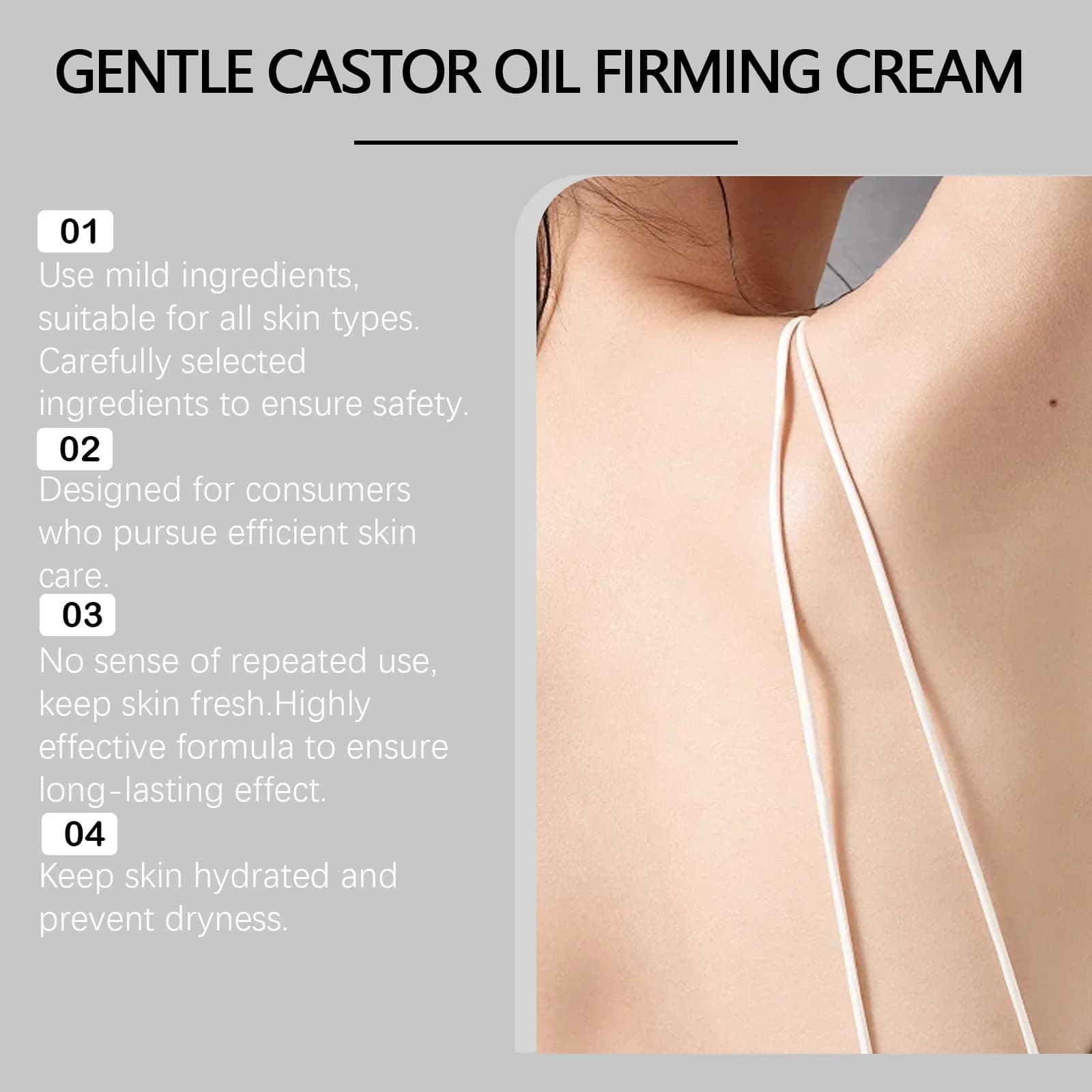 EELHOE crème raffermissante pour le corps à l'huile de ricin biologique élimine le relâchement abdominal augmente l'élasticité de la peau rajeunir la crème raffermissante pour la peau