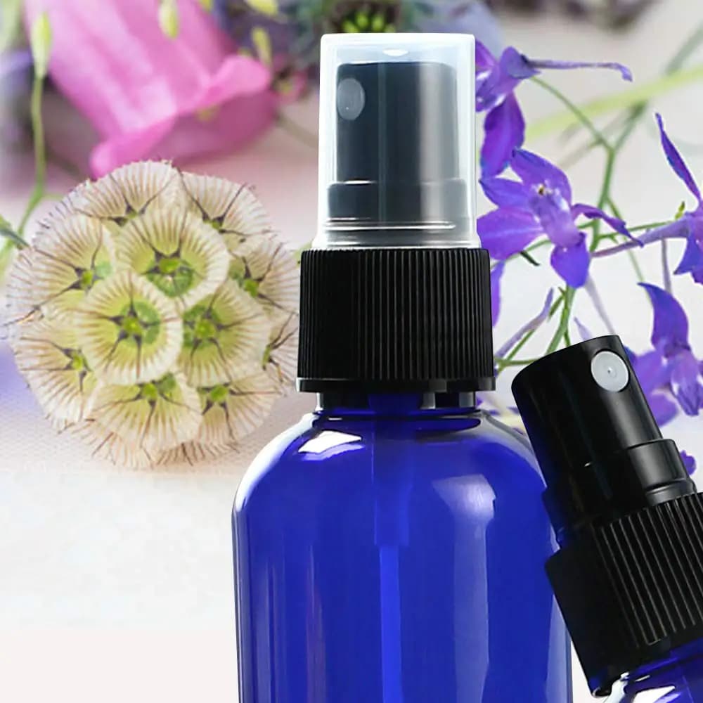 Flacon pulvérisateur en verre bleu avec pulvérisateur de brume pour huile essentielle, rechargeable, Portable, pour voyage, 5ml/100ml, 1 pièce