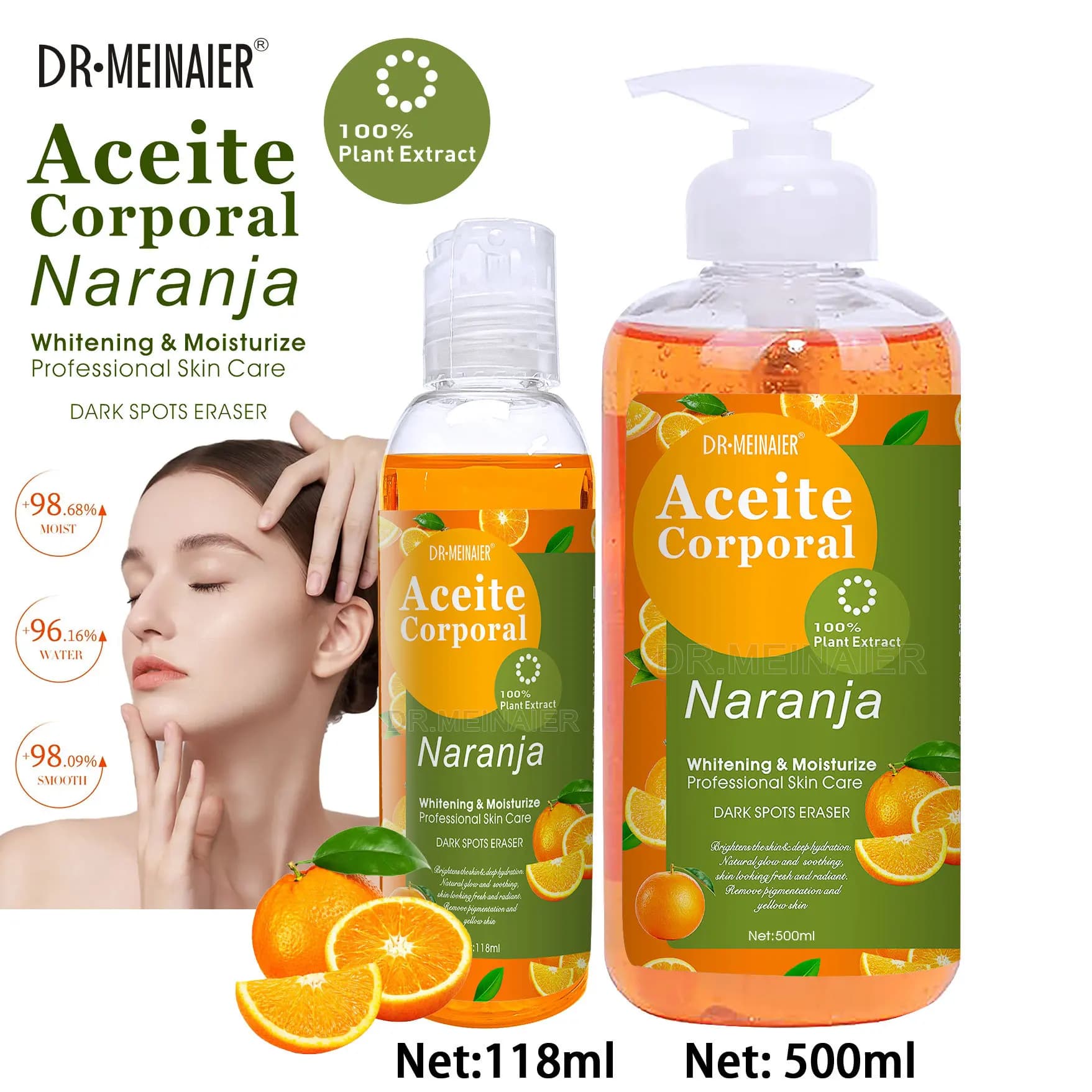 500/118ml huile blanchissante Corporelle hydrater soins de la peau professionnels taches foncées gomme réparation visage corps SPA Massage VC huile