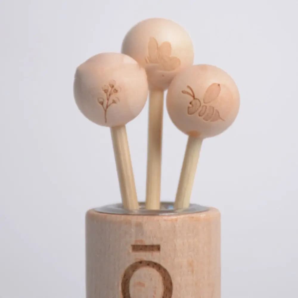 Couvercle boule en bois pour bouteille d'huile essentielle