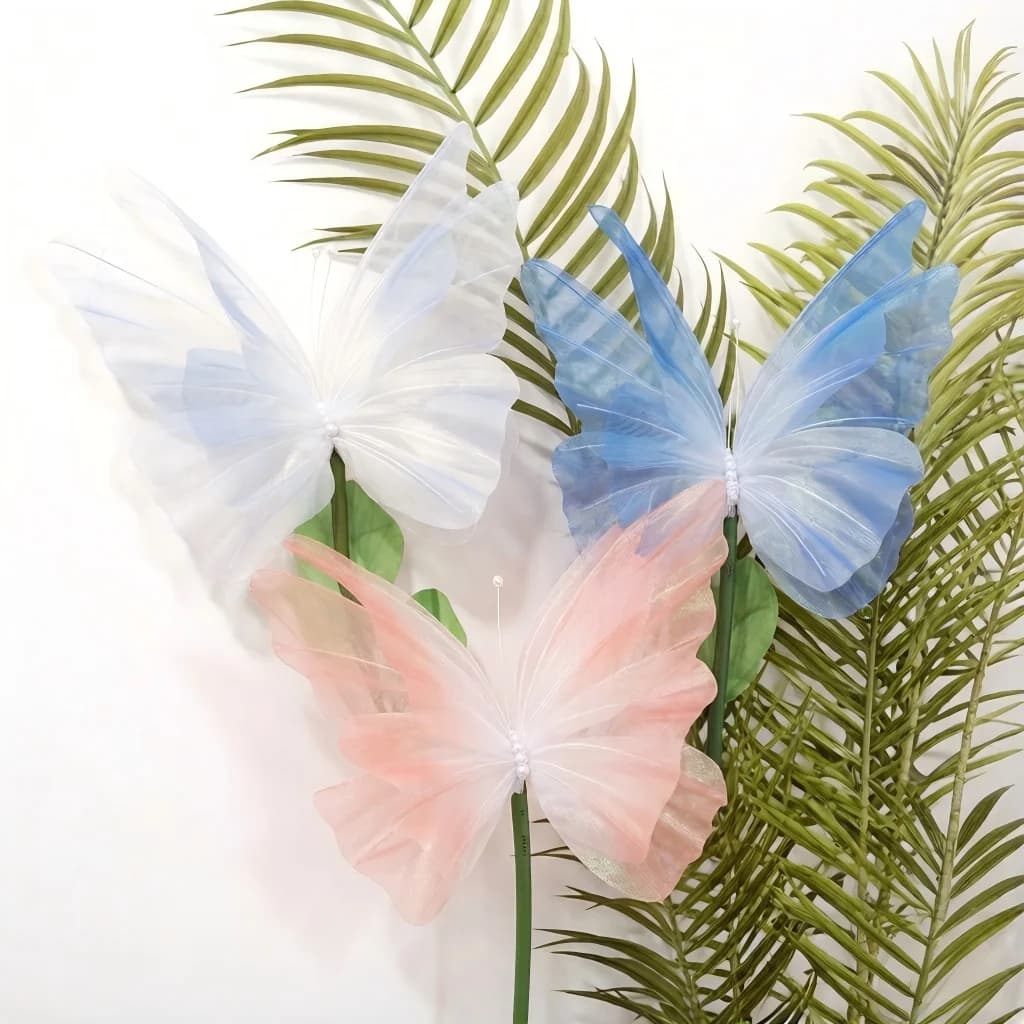 Nouveau papillon fait main de 50 cm / 20 pouces, polyvalent pour la décoration intérieure, les mariages, les fêtes et les décorations DIY d'anniversaire.